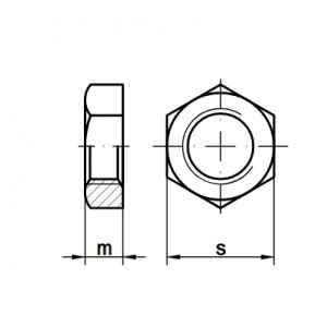 DIN 80705 Гайки плоские с уменьшенным размером