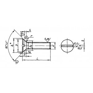 ОСТ 1 31542-80 Винты с потайной головкой ∠90° и прямым шлицем