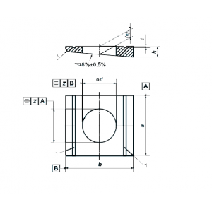 DIN 434 Шайбы косые квадратные с уклоном 8%